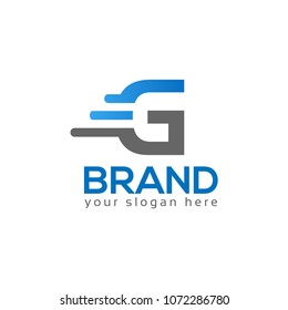 Letter G on White background. logo has the impression fast and reliable. Logo Design Template.