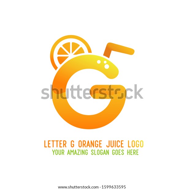 Letter G Orange Juice Logo Template Stock Vector Royalty Free