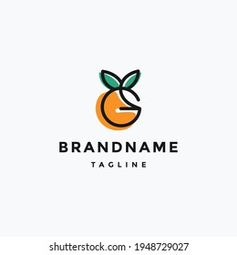 plantilla de diseño de vectores de logotipo de letra g naranja