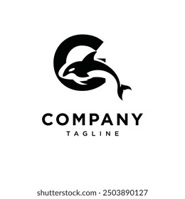 Letter G Orca Logo icon vector