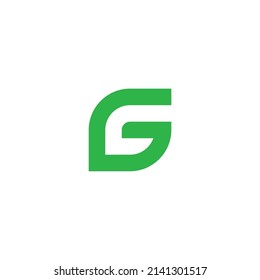 
Letter G outline leaf shaped simple symbol logo vector