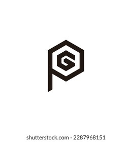 Letter G in P, hexagon geometric symbol simple logo vector