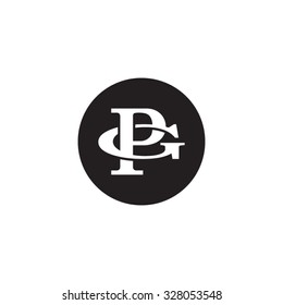 letter G and P monogram circle logo