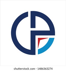 Letter G and P. Vector logo.