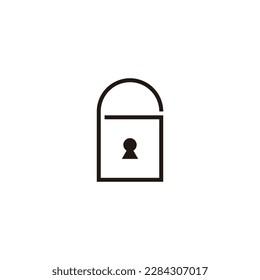 Letter G padlock, line geometric symbol simple logo vector