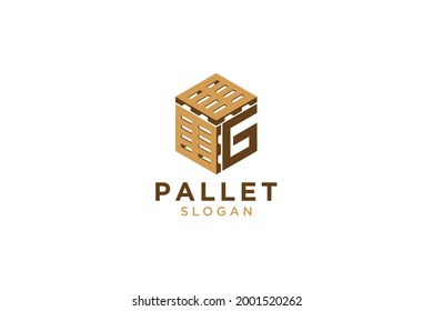 Letra G para símbolo vectorial de icono Pallet aislado en fondo blanco, logotipo de Pallet.