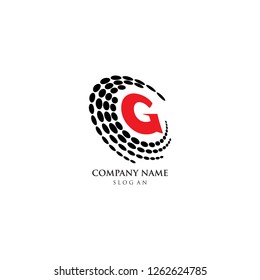 letter G particle logo vector