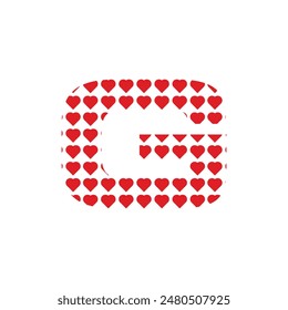 Letter G Pattern Love Hearth Modern Abstract Creative Icon Design Logo