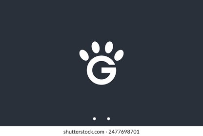 letter g with paw logo design vector silhouette illustration