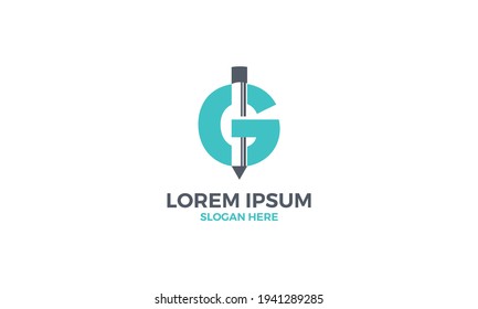 Letter G With Pen Logo Design Inspirations