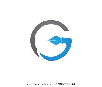 Letter G pen nib logo icon design