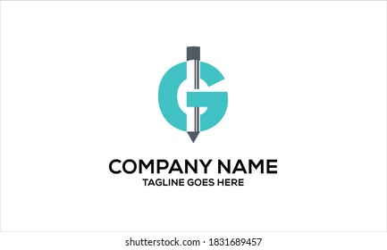 Letter G With Pen Vector Logo Design Inspirations