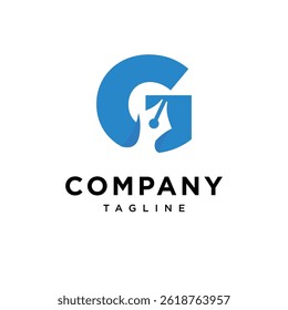 Letter G Pen Writing Logo Icon Vector