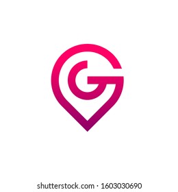 letter G pin logo design vector template sign icon