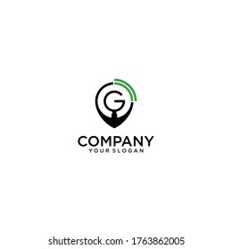 Letter G Pin Point Logo Design Template Elemen