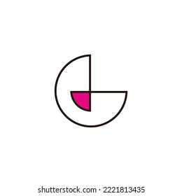 Letter G pink diamond geometric symbol simple logo vector