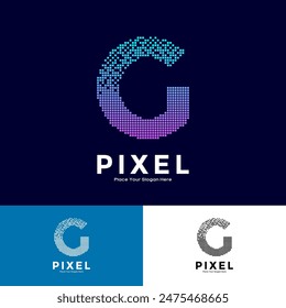 Letter G pixel colorful vector design. Suitable for business, initial, poster, technology and network