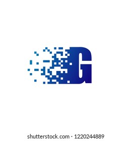 Letter G Pixel Logo, Fast Moving G Logo