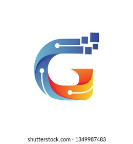 Letter G With Pixel Logo Vector