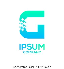 Letter G Pixel and Plus sign, Technology and digital, Medical healthcare hospital Logotype for your Corporate identity