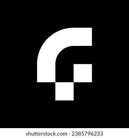 Letter G pixel technology abstract logo design