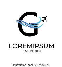 letter G plane flight logo