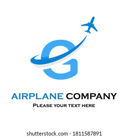 Letra g con logotipo del vector de plano. Adecuado para viajes, transporte, agencia, marca, empresa, etc