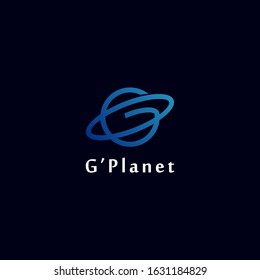 letter g planet logo vector