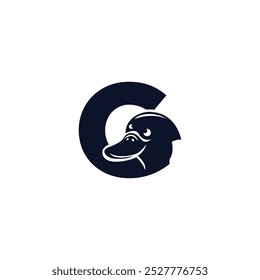 Letter G Platypus logo icon vector.