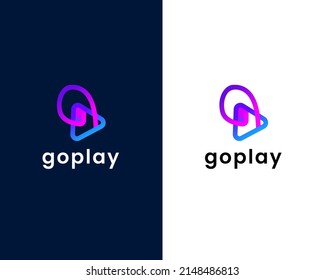 letter g with play logo design template