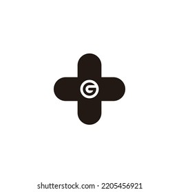 Letra G plus, símbolo geométrico circular símbolo simple vector