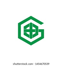 letter g plus medical home logo vector