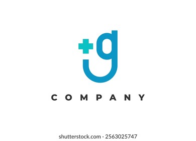 letter g plus smile and medical logo