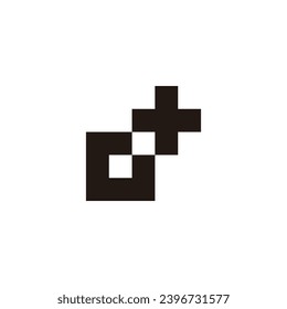 Letter G plus, square geometric symbol simple logo vector
