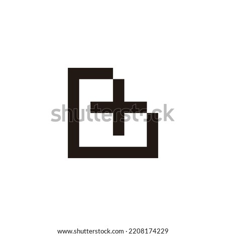 Letter G plus, square geometric symbol simple logo vector