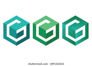 Letter G polygon 3d logo design vector icon symbol template