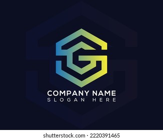 letra G icono de diseño de logotipo de forma de polígono.