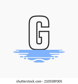 Letter g and Puddle Water Logo Template Design Vector, Emblem, Design Concept, Creative Symbol, Icon