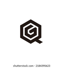 Letter G and Q hexagon geometric symbol simple logo vector