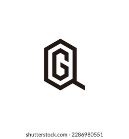 Letter G in Q, hexagon geometric symbol simple logo vector