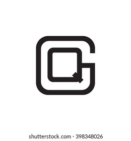 letter G and Q monogram square shape logo black