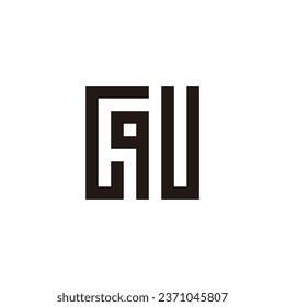 Letter G q U square geometric symbol simple logo vector