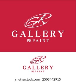 Letter G R  gallery repaint logo design ideas business name editable vector template  royalty free image