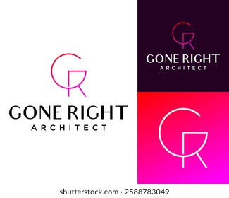 Letter G and R monogram architect logo design.