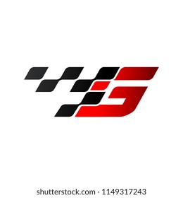 Letter G with racing flag logo