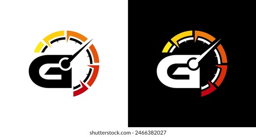 Buchstabe G Rennlogo, mit Logo-Tachometer für Rennen, Werkstatt, Automobil