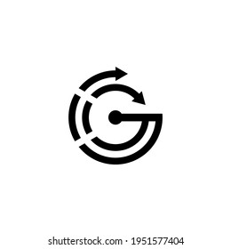 Letter G radar arrow logo design