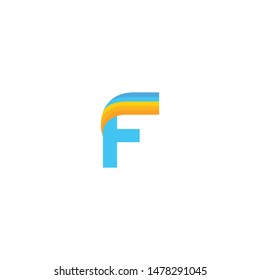 Letter G with rainbow element. G letter logo vector template