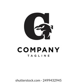 Letter G Raven logo icon vector