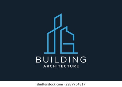 Letter G for Real Estate Remodeling Logo. Construction Architecture Building Logo Design Template.